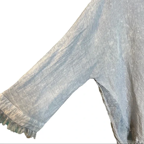 Umgee Blue Chambray Shirt Top Size 1XL - Picture 3 of 9